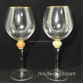 Diamond Glasses Wine Rimed Glasses Set